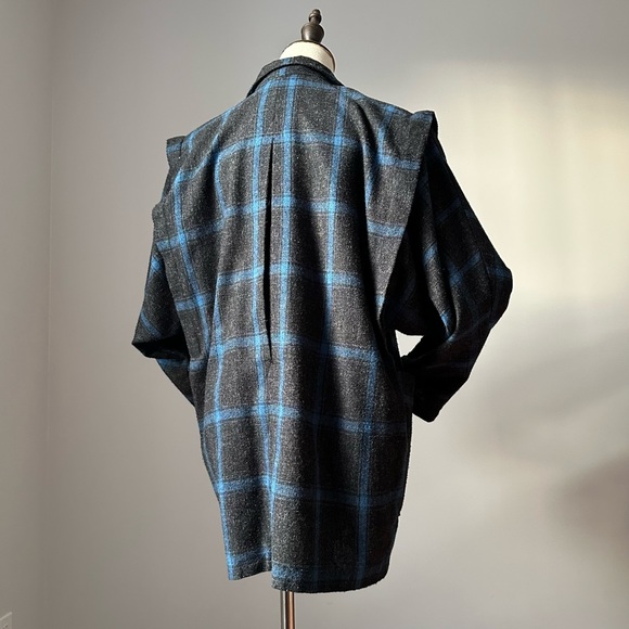 Vintage Diesel Plaid Jacket 80s – Blue & Gray, Double Breasted, Unisex - Picture 10 of 17